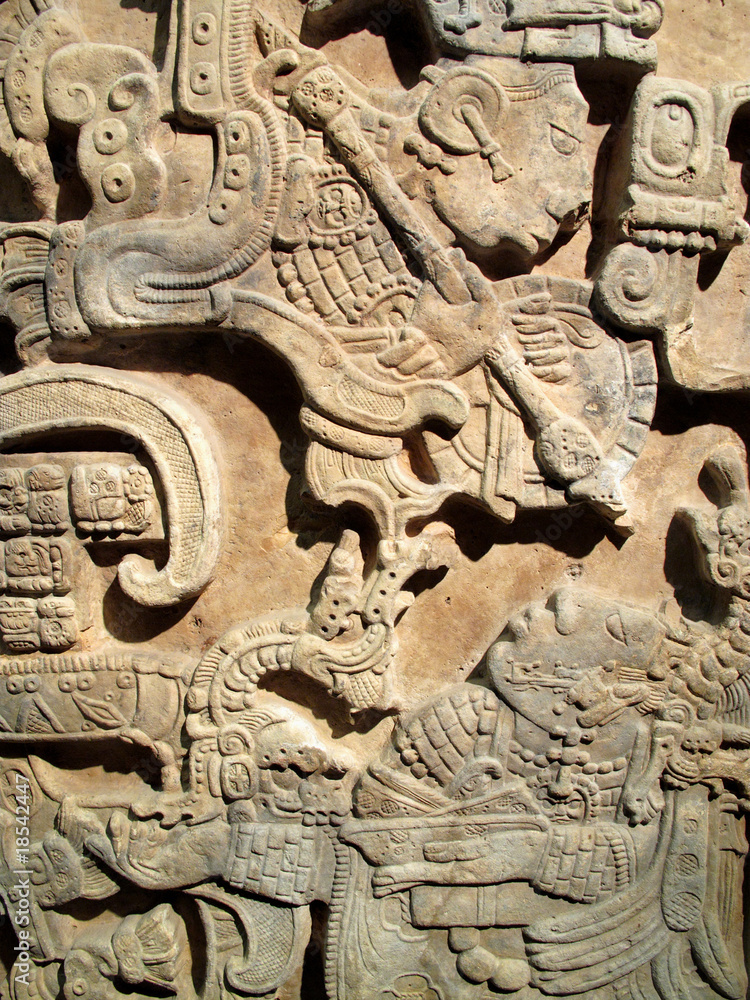 Ancient Maya lintel blood-letting ritual Stock Photo | Adobe Stock