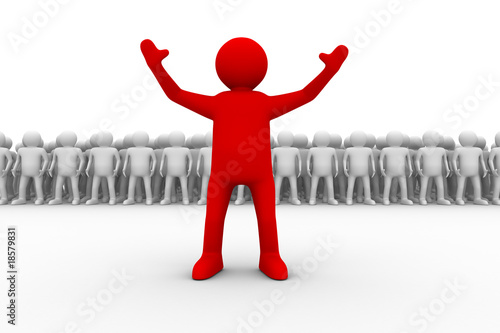 leadership concept on white background. Isolated 3D image