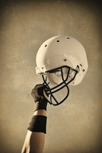 Football Helmet Sepia Toned