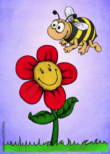 Foto-Lamellenvorhang - Blume, Biene, Honig, Freunde, Hummel, Wiese (von Hans-Jürgen Krahl)
