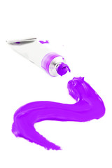 Artist's colorful bright purple smudge paint