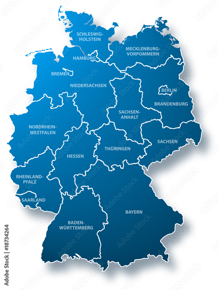 Stock Illustration Deutschland Karte Bundesl nder Adobe Stock