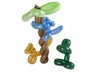 Balloon animal cat , monkey in tree, and frog