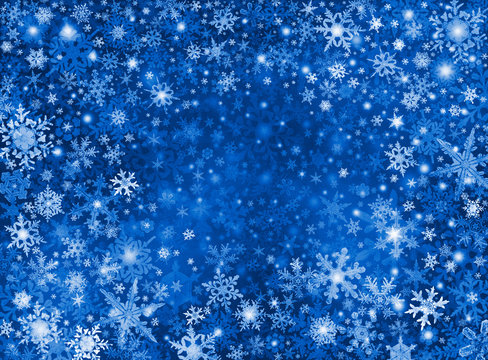 Fototapete - Blue Snow Storm Background