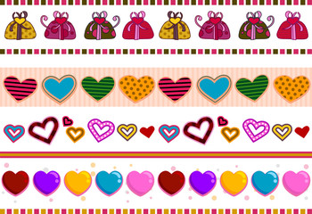 Sticker - Love / Hearts Borders