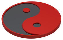 Black And Red Yin-Yang, Symbol Of Harmony.