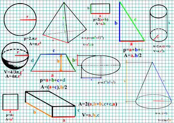 Wall Mural - Mathematics formula and sketches - vector illustration