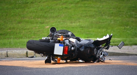 motorcycle accident on the street