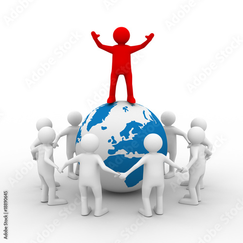 leadership concept on white background. Isolated 3D image