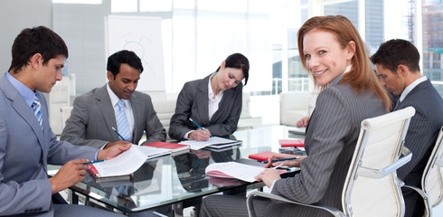 Wall Mural - International business team in a meeting