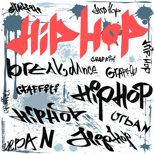 Obraz w ramie hip-hop graffiti vector urban background