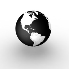 Wall Mural - Globe on white background with shadow and reflection
