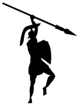 Silhouette Of Ancient Creek Warrior