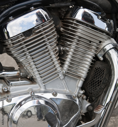 Naklejka samoprzylepna Zbliżenie silnika motocykla