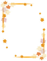 Sticker - Autumn frame: maple leaf. Place for your text here.