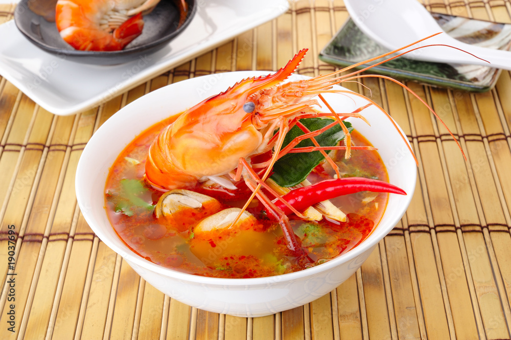 thai tom yum soup - hot and sour soup Stock Photo | Adobe Stock