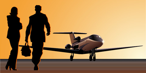 Vector business-jet at aerodrome