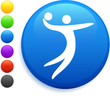 © iconspro - volleyball icon on round internet button