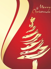 halftone background with xmas tree