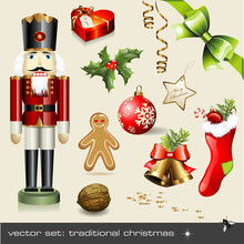 Vector Set: Traditional Christmas - Assorted Holiday Icons