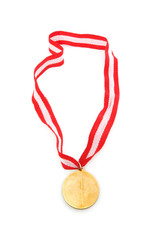 Wall Mural - golden medal isolated on the white background