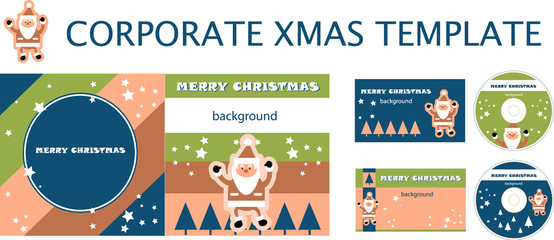 Corporate christmas presentation, report template. Santa backgro