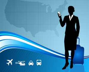 Poster - Business Traveler with United States map