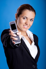 Poster - Businesswoman calling at phone