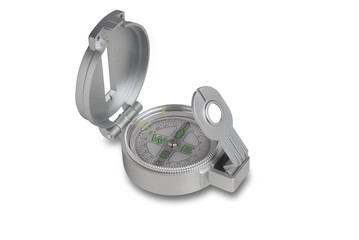 compass on white with shadow and isolated with clipping path