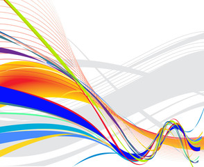 Canvas Print - rainbow wave background