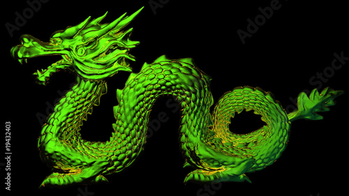 Naklejka samoprzylepna 3d - egn - smok zielony