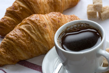 Black Coffee With Croissants
