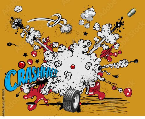 Comic book explosion - crash
