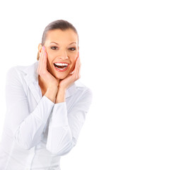 Wall Mural - Happy surprised young girl