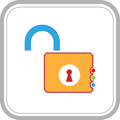 Sticker - vector icon of opened lock