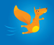 brave flying cartoon squirrel