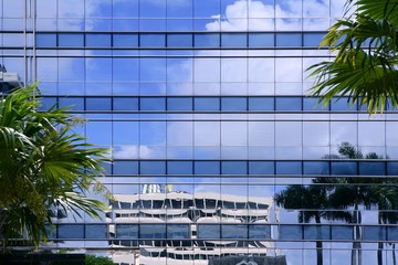 Fototapete - Downtown Miami urban city skyscrapers buildings