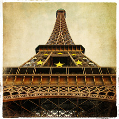 Fototapete - Eiffel tower - retro styled picture