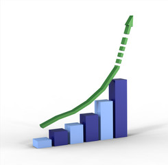 Business graph showing growth