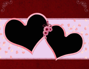 Wall Mural - Valentines day card with hearts