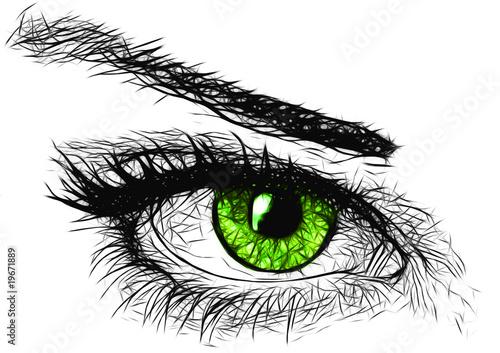 zielone-kobiece-oko-rysunek