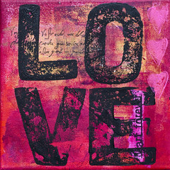 Wall Mural - Malerei mit Text Love