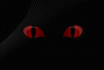 RED cat VECTOR eyes in dark