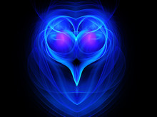 Abstract Blue Heart Background