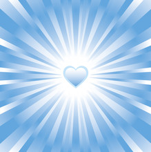 Blue Glowing Heart Background
