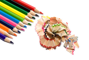 sharpened rainbow of colored pencils