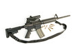 M16 Style Assault Rifle with Scope & Bullets on White