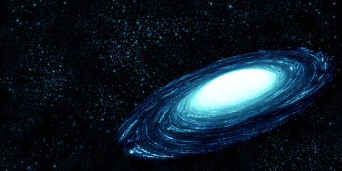 Wall Mural - spiral galaxy in deep space - abstract background