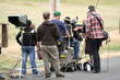 Movie crew shooting a scene