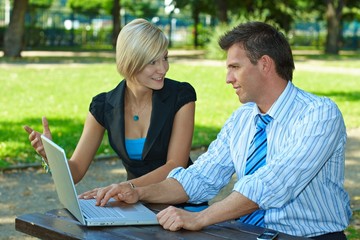 Canvas Print - Businesspeople outdoor